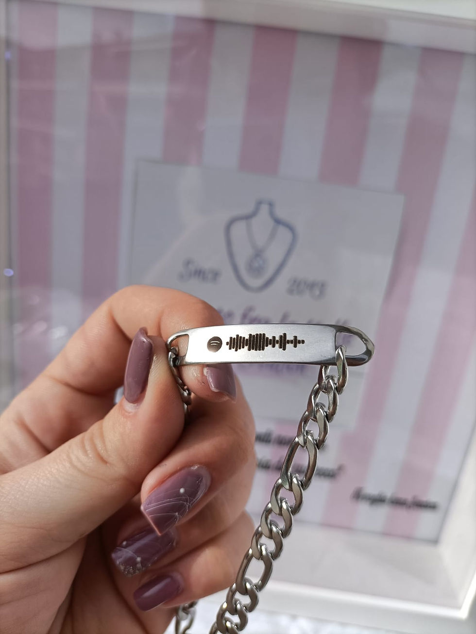 Miniatura: Bracciale catena con medaglietta maxi (ACCIAIO)
