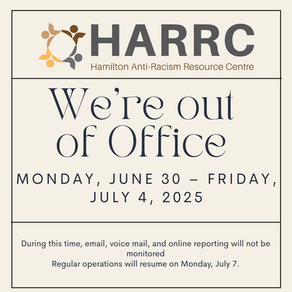 The HARRC office will be closed from June 30 to July 4 and will reopen on July 7. During this period, email, voicemail, and reporting services will not be monitored. We will respond to all messages up