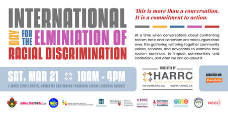 Join us on March 21st for the International Day For The Elimination of Racial Discrimination -HARRC Symposium