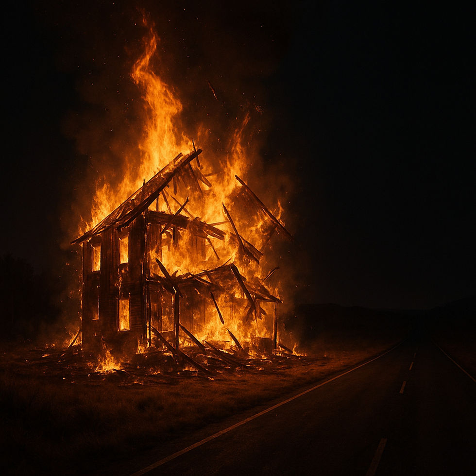 Wooden house engulfed in flames at night – cinematic dark artwork by MHR Producer.jpg