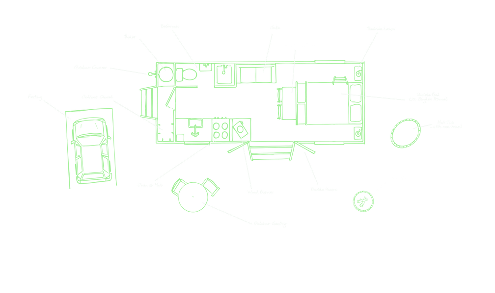 shepherds hut floor plan