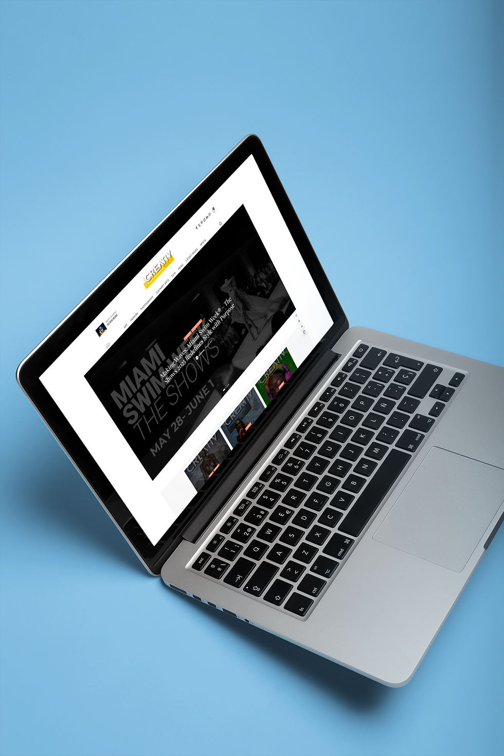 Mockup of a laptop  with the blog on it