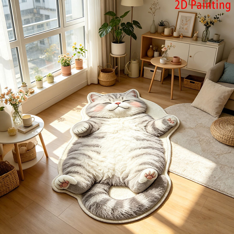 Thumbnail: Diatomaceous Earth Floor Mat with Sleeping Cat Design