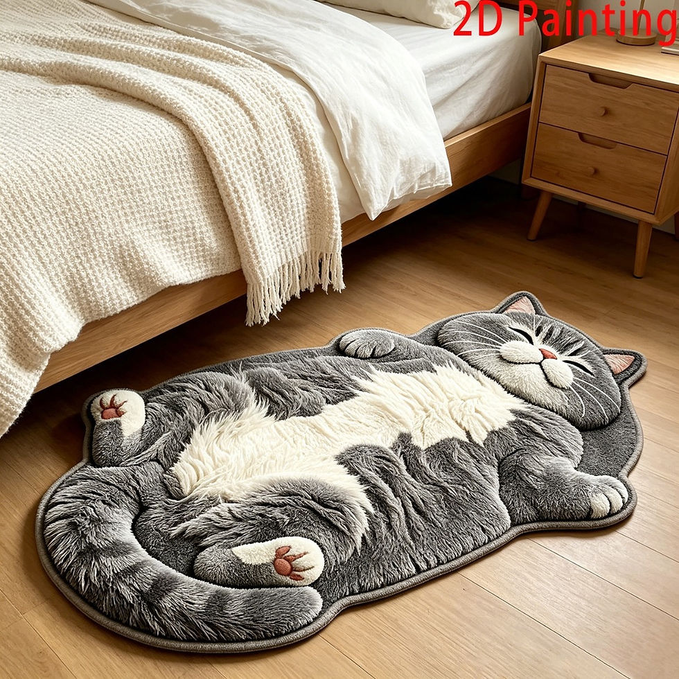 Thumbnail: Diatomaceous Earth Floor Mat with Sleeping Cat Design