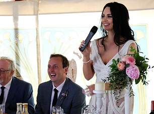 Northern Irish bride delivering her speech.