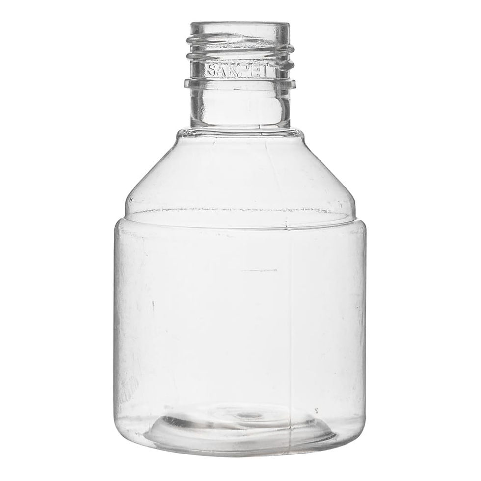 Şeffaf plastik şişe, boş, küçük