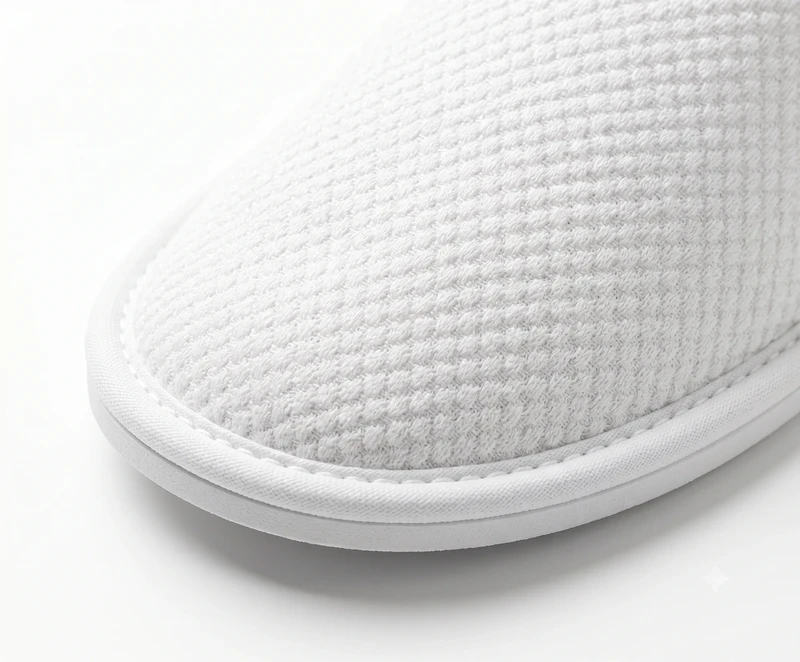 Petek dokulu havlu otel terliği yakın çekim