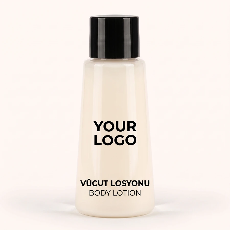 Logo baskılı 35 ml koni şişe otel vücut losyonu