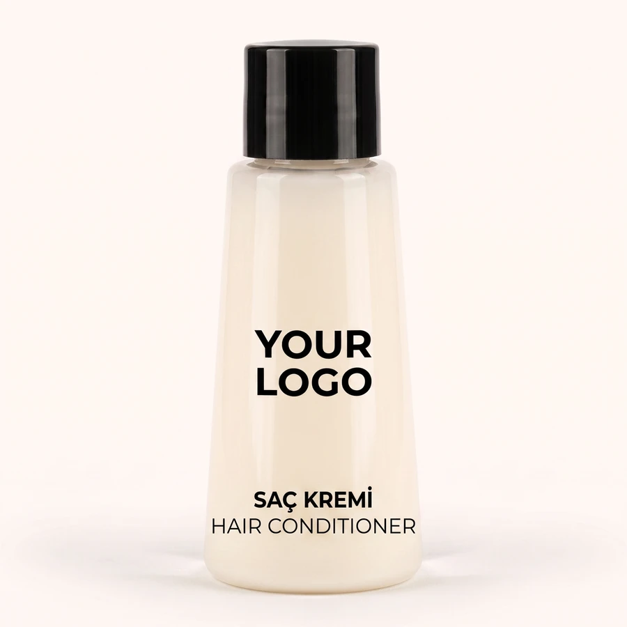 Logo baskılı 35 ml koni şişe otel saç kremi