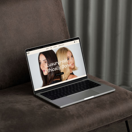 hair the brand website mockup
