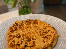 Sweet Potato Sourdough Discard Protein Waffles