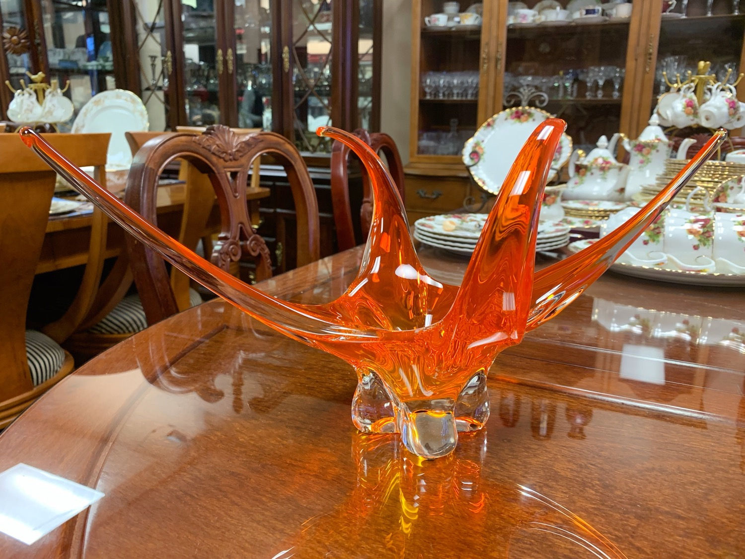 Large vintage Chalet art glass Canada made stamped Mint Condition 