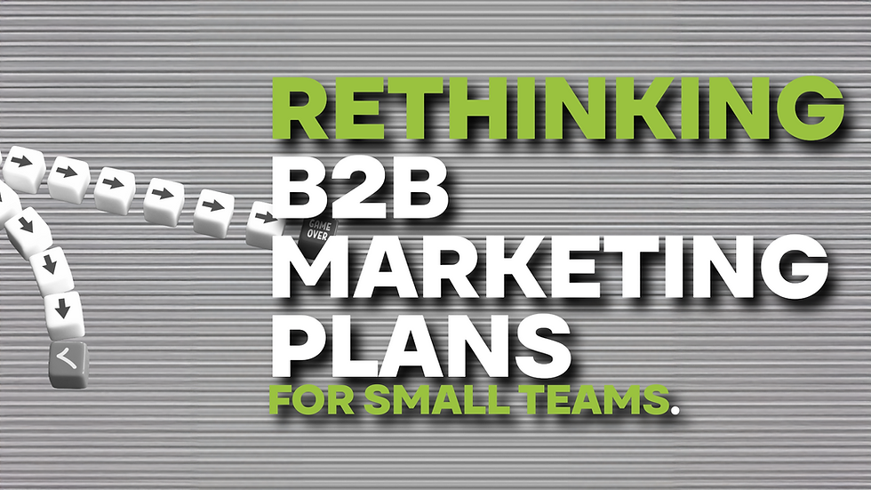 Rethinking B2B Marketing Plans for Small teams