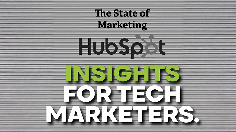 The State of Marketing by Hubspot - for Tech Marketers