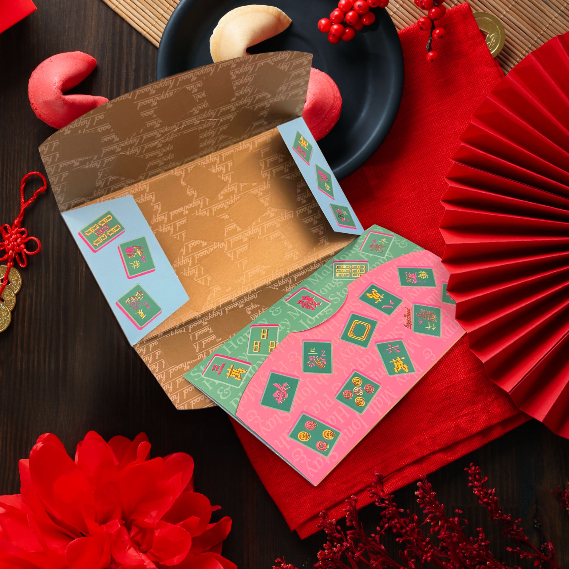 "Stay Happy & Play MahJong" Red Packets