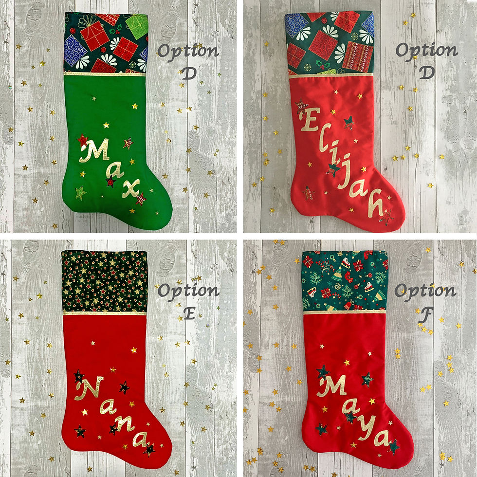 Thumbnail: Personalised Fabric Christmas Stocking