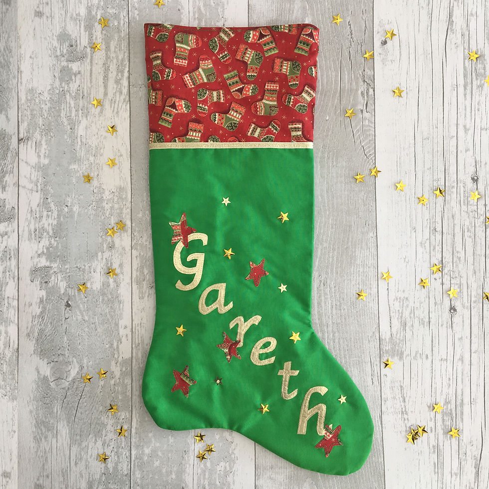 Thumbnail: Personalised Fabric Christmas Stocking