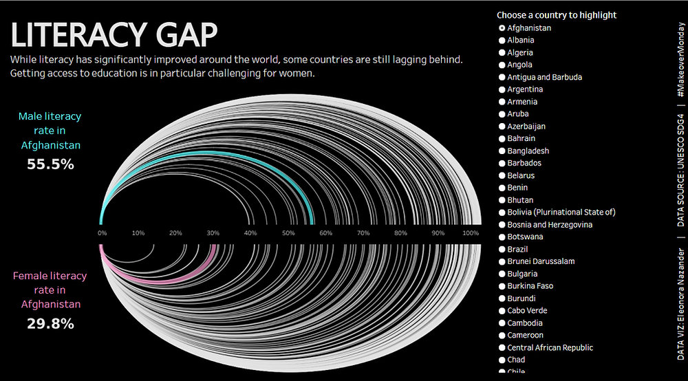 Visualizing Literacy Rates Around the World