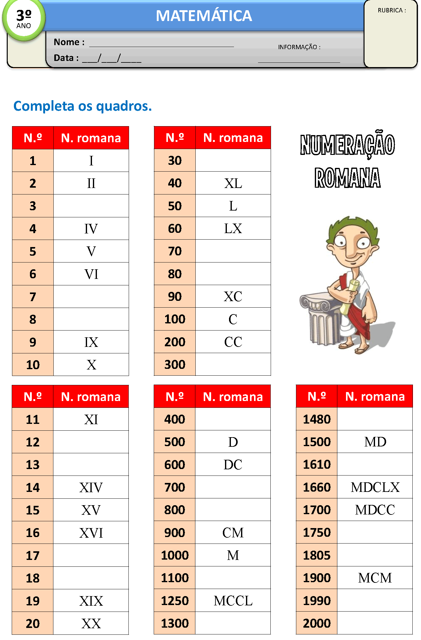 Num. Romana 3 | milrecursos