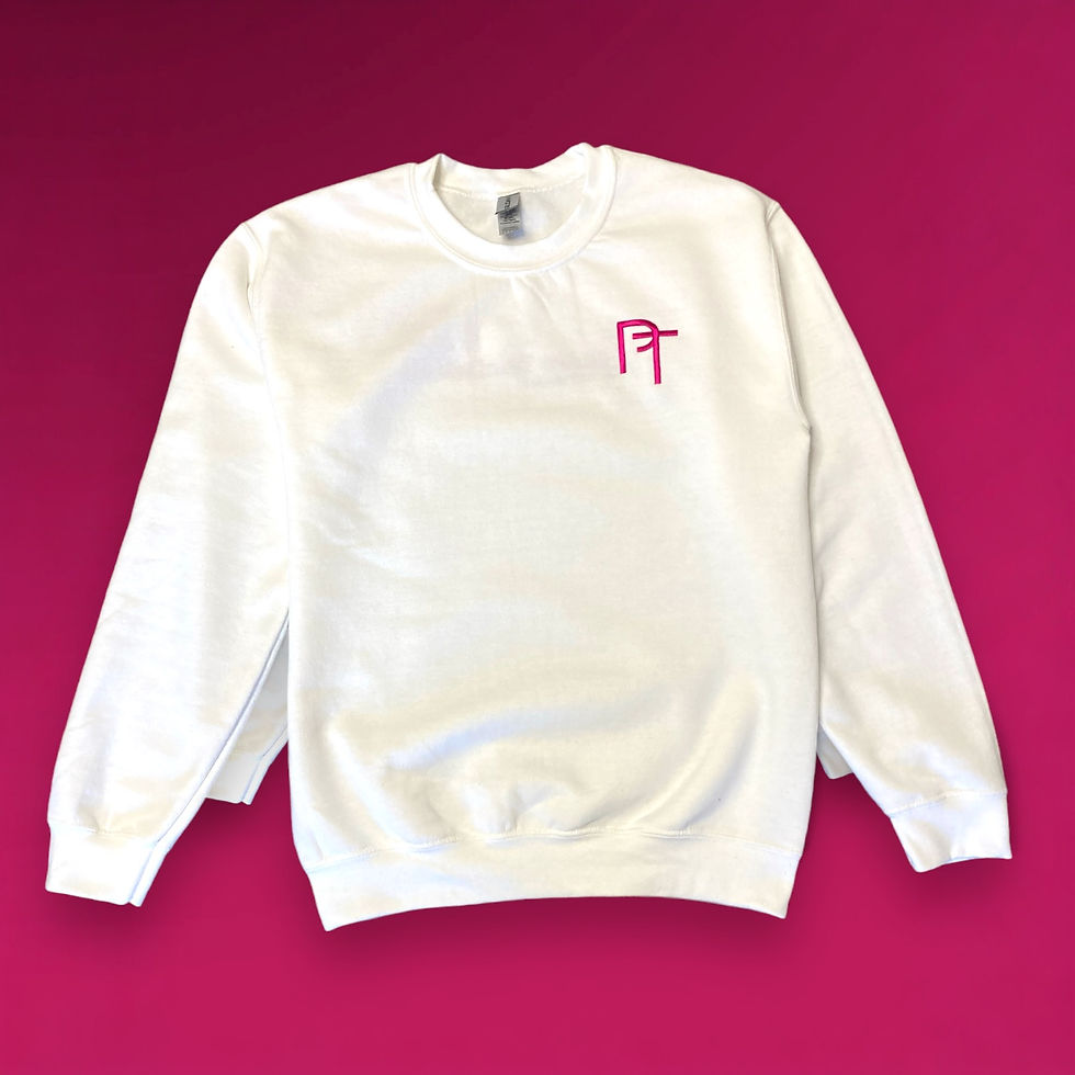 Miniatura: Bílá bavlněná mikina s vyšitým logem na přední i zadní straně