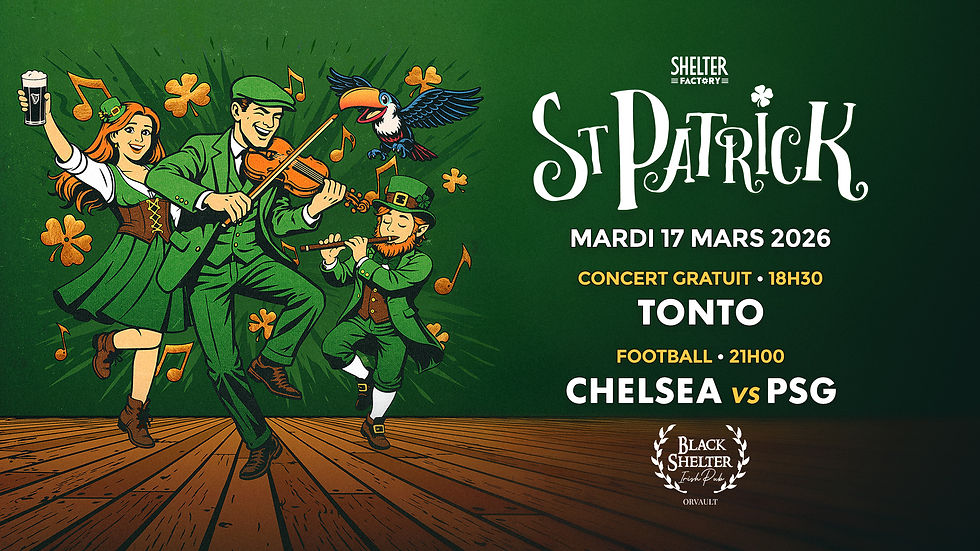 ST PATRICK DU BLACK SHELTER ORVAULT โ
TONTO โ
GRATUIT !