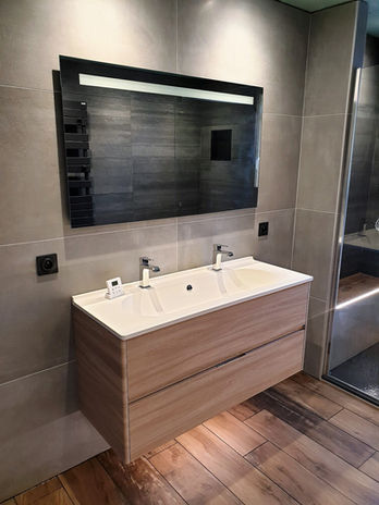 Double vasque chêne