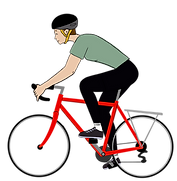 Therapieangebot Hausbesuch: Hannah auf dem Fahrrad