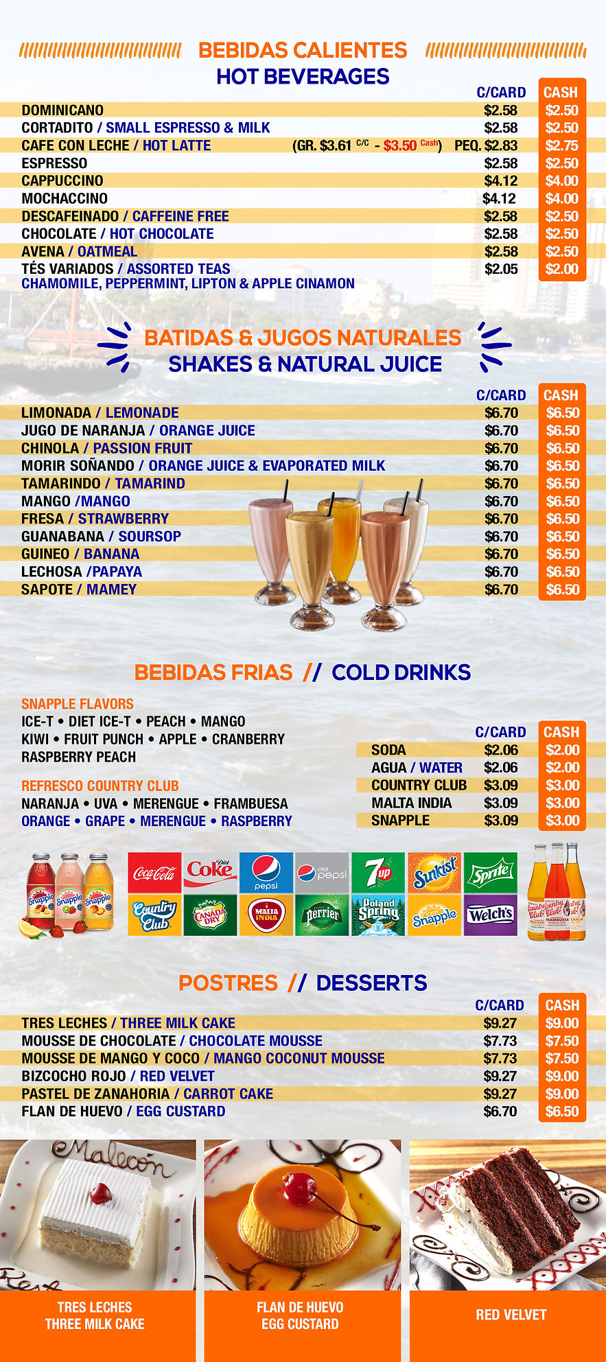 Malecon Express Restaurant Takeout Menu