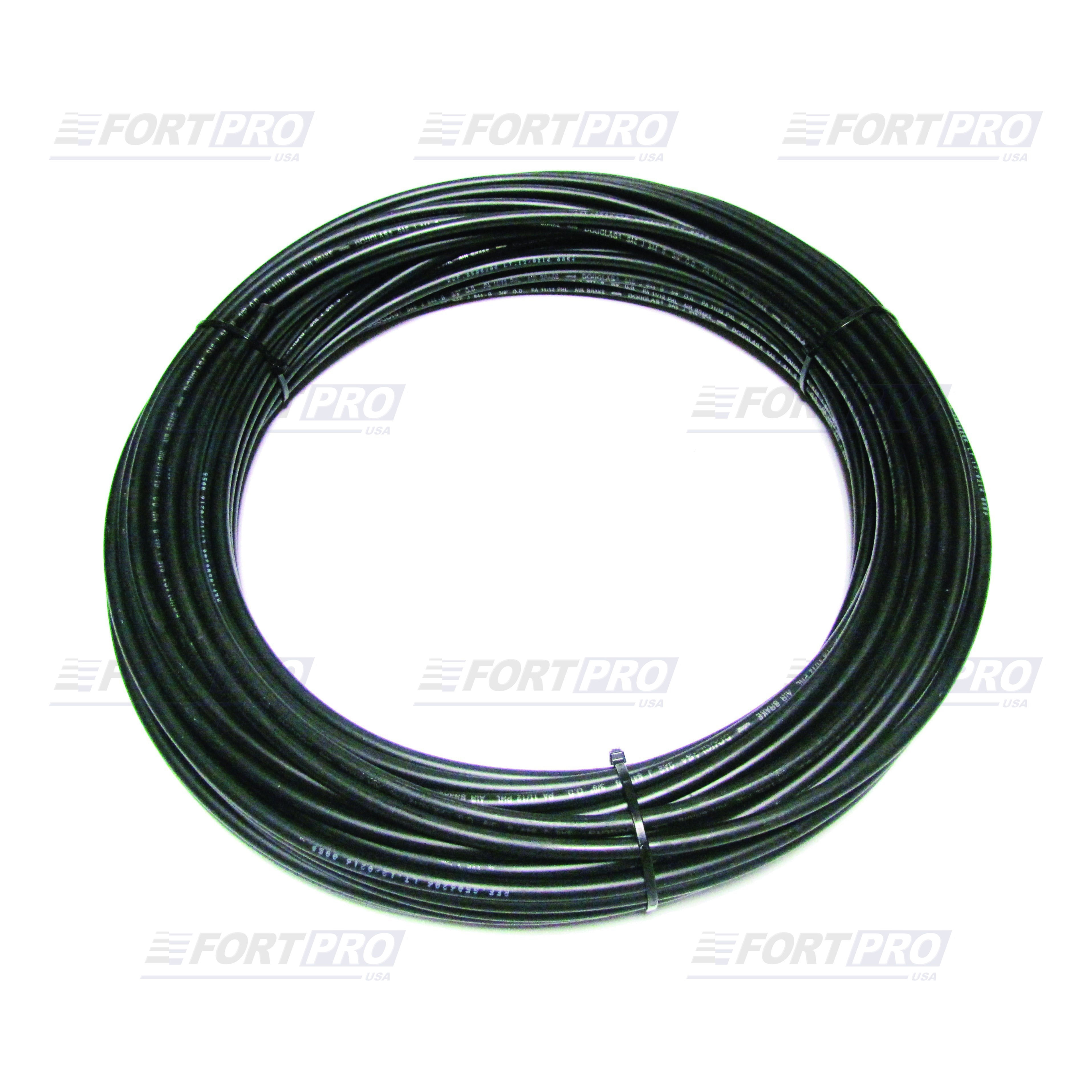 Fortpro Nylon Air Tubing 1/8"" X 100'. Black Dot"