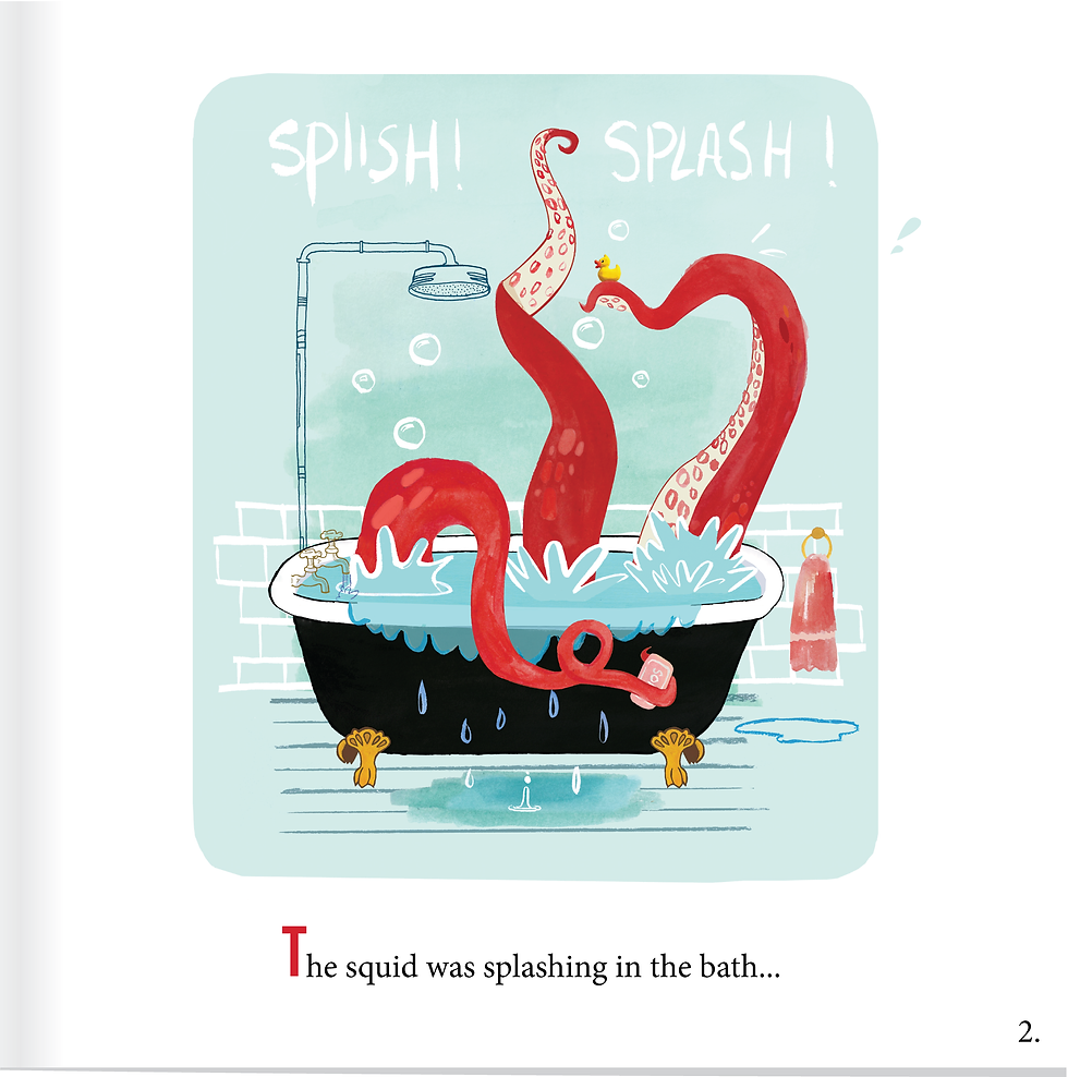 There's a squid in the bath