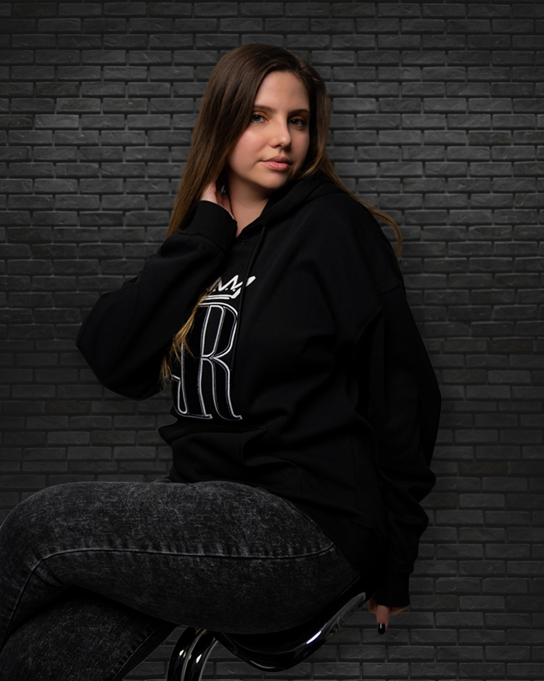 Hoody black Applikation