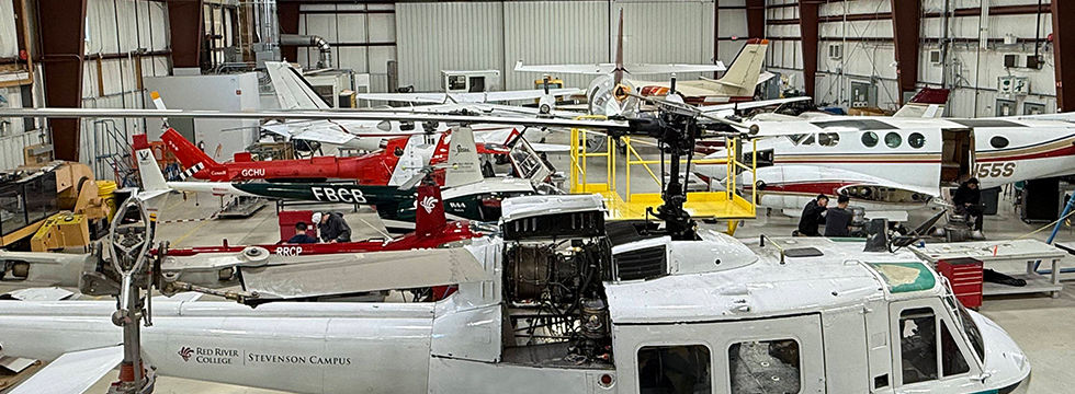 View of the main area in the RRC Polytech Stevenson Aviation Facility
