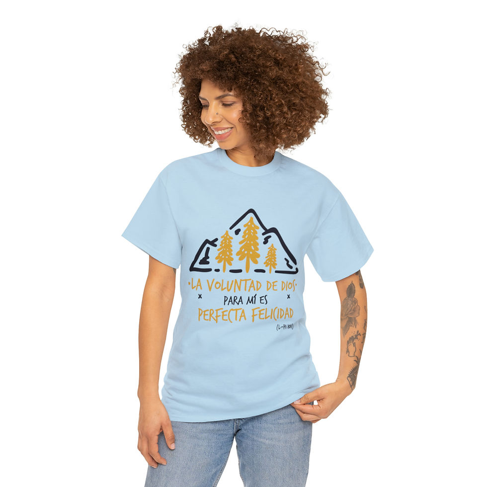 Miniatura: Camiseta Unisex Algodón. La voluntad de Dios para mi es perfecta felicidad