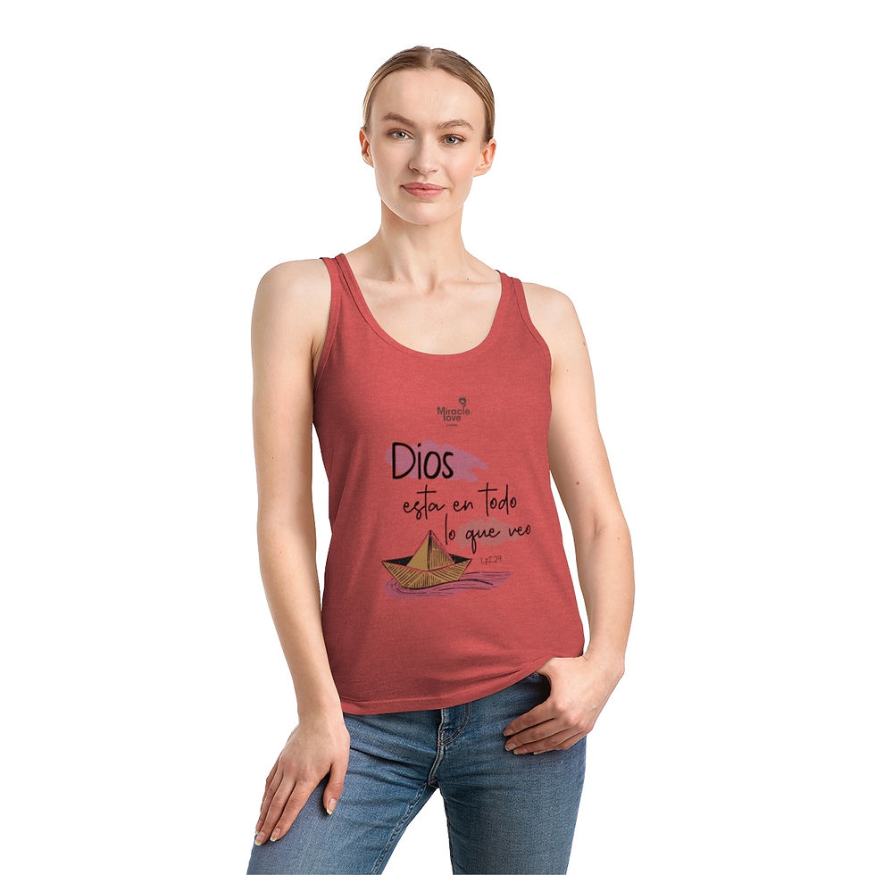 Miniatura: Camiseta tirantes mujer. Dios está en todo lo que veo