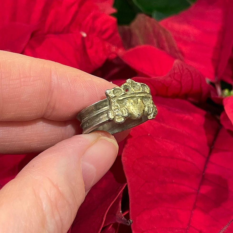 Thumbnail: Silver gilt betrothal ring.  English, 15th century.