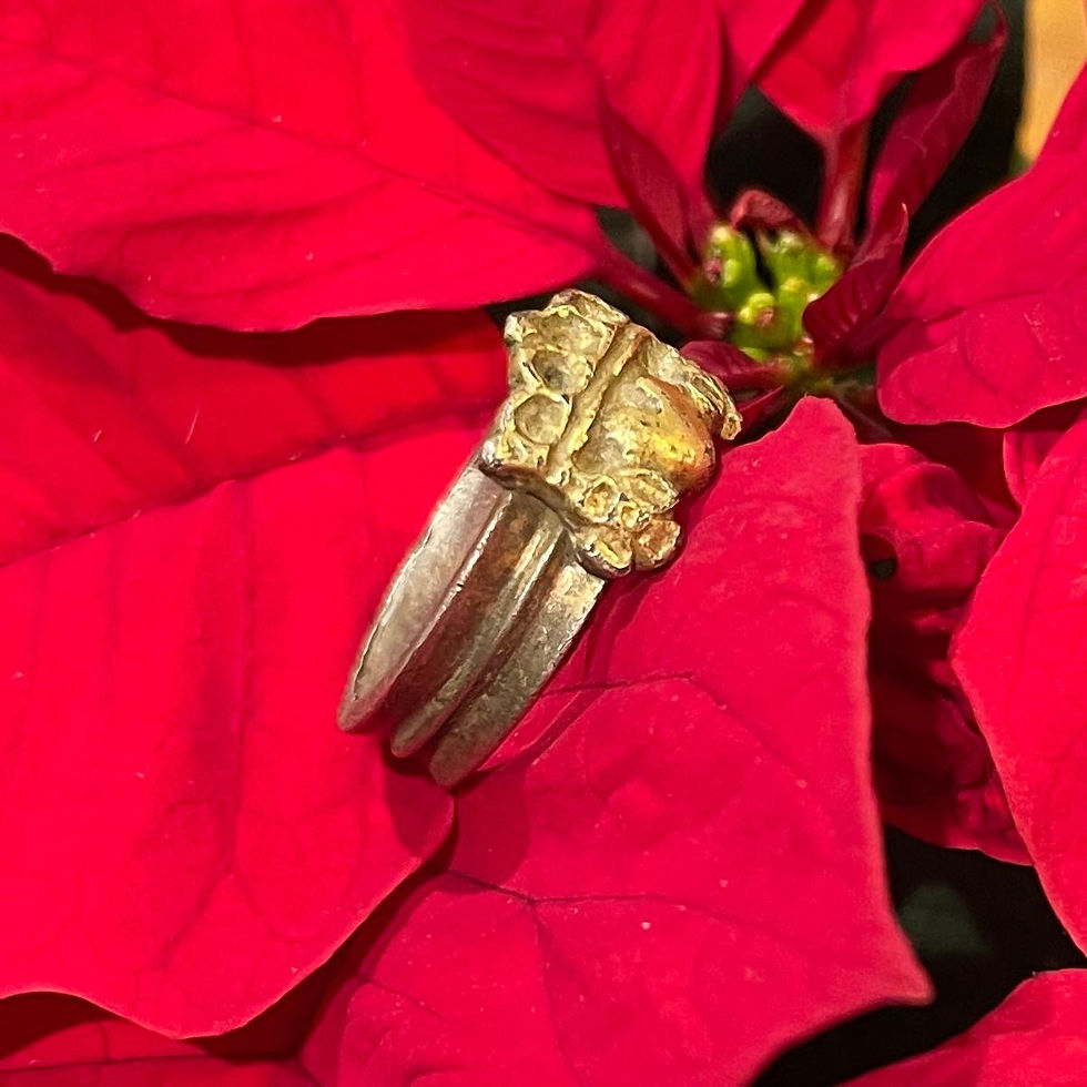 Thumbnail: Silver gilt betrothal ring.  English, 15th century.