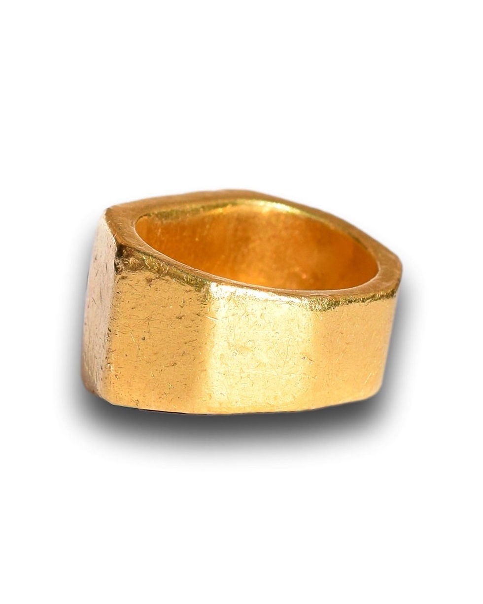 Thumbnail: Ancient gold ring with a jasper intaglio of Fortuna. Roman, 2nd - 3rd century AD
