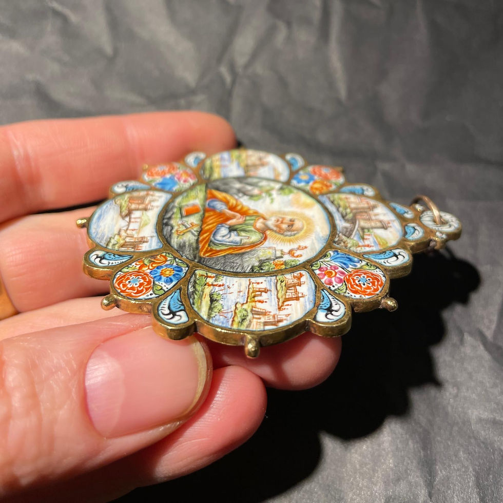 Thumbnail: Large gold and enamel pendant, manner of Giuseppe Bruno. Sicilian, 17th century.