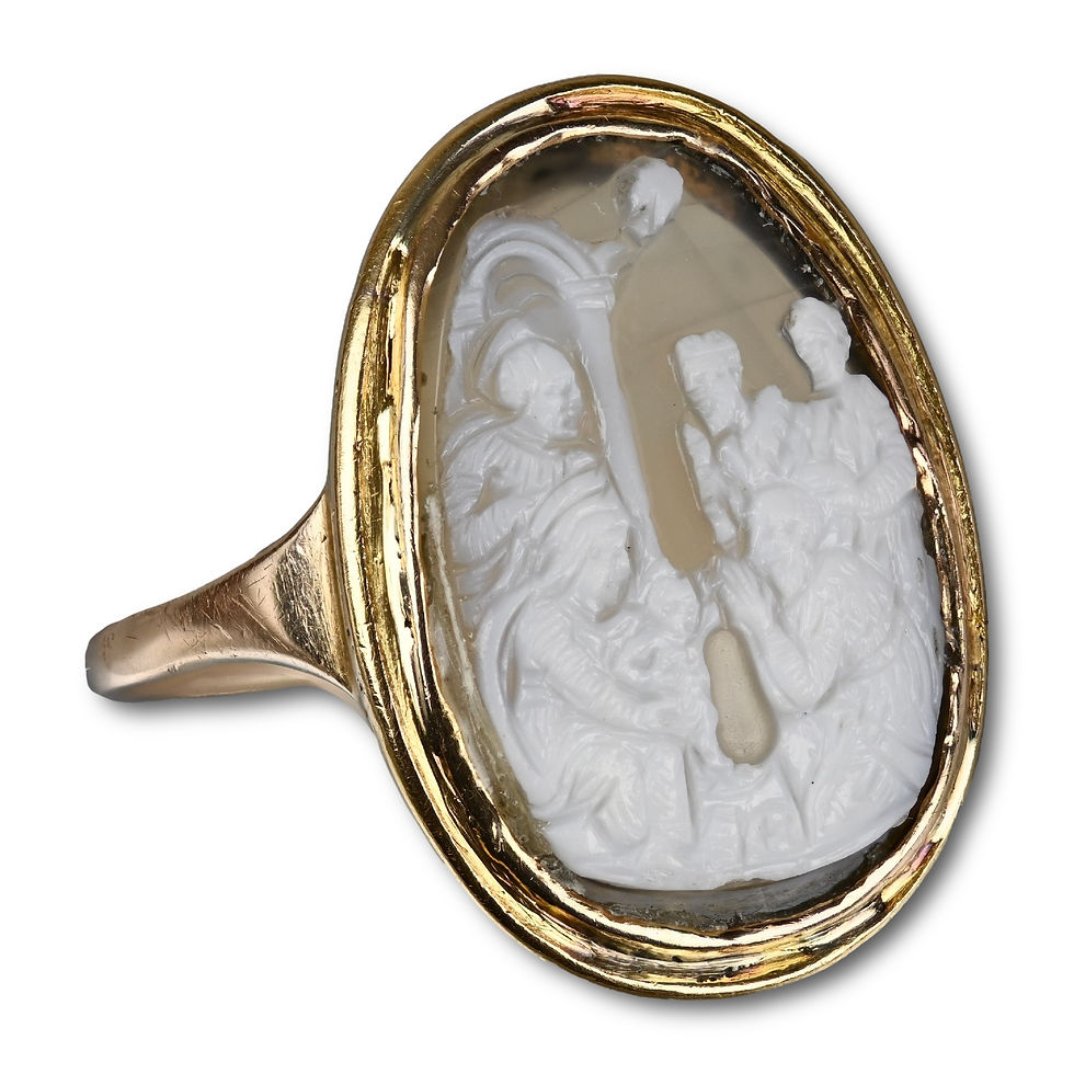Thumbnail: Ring with a medieval cameo of the Adoration of the Magi. Italian, 15th century.