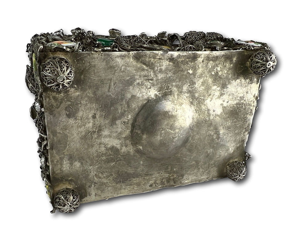 Thumbnail: Silver filigree and enamel betrothal casket. Augsburg, early 18th century.