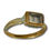 Thumbnail: Enamel gold ring with a table cut rock crystal.  English, mid 17th century.