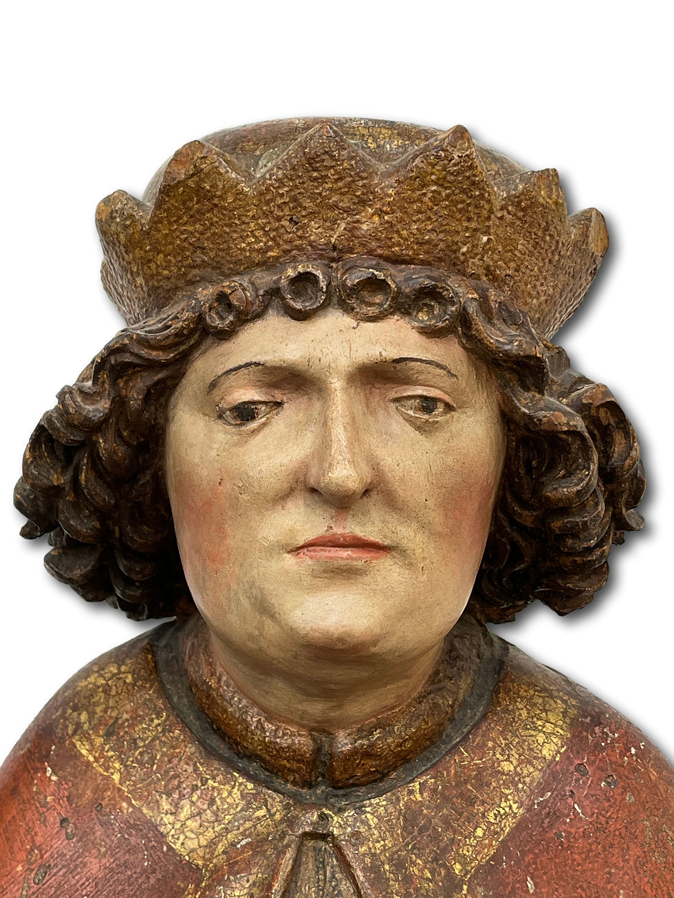 Thumbnail: Polychromed sculpture of a Saintly King. Austrian, Tyrol, late 15th century.