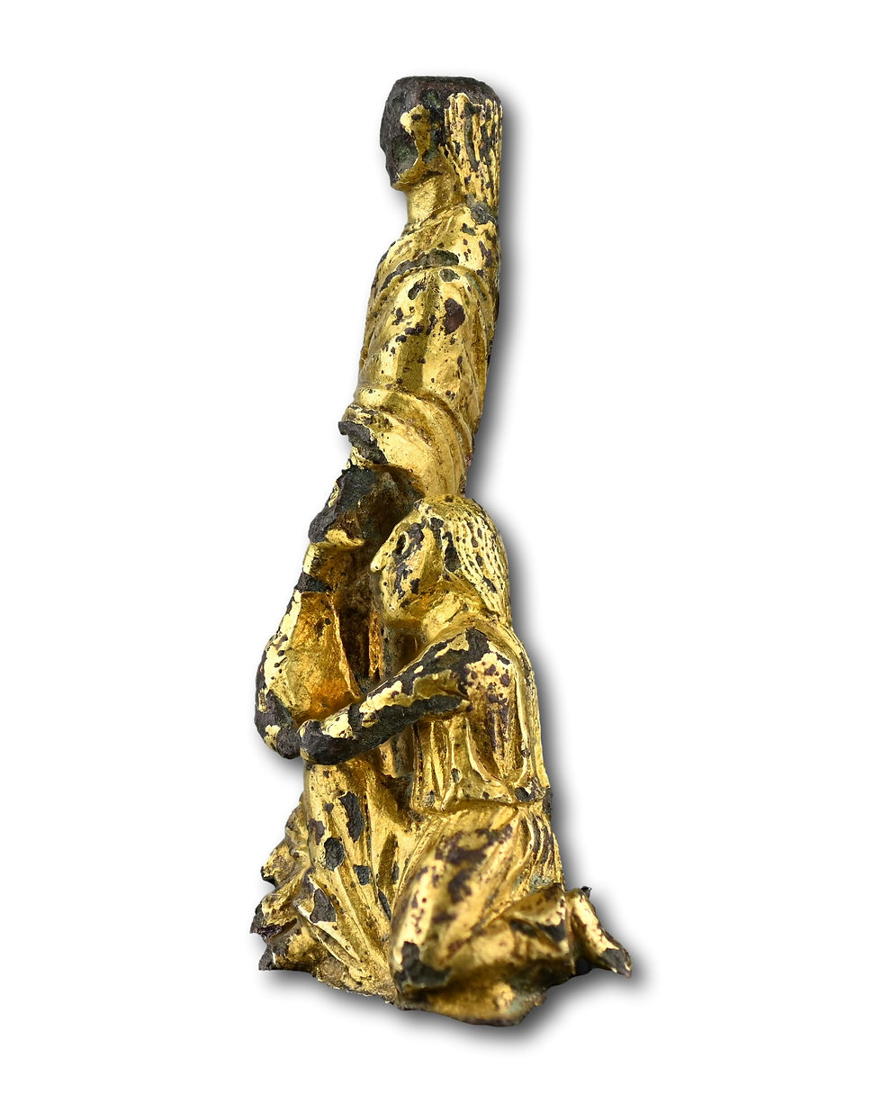 Thumbnail: Gilt-Bronze Group Depicting an Act of Almsgiving. England, early 12th century