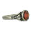 Thumbnail: Silver ring set with a vibrant orange paste.  French, late 18th century.