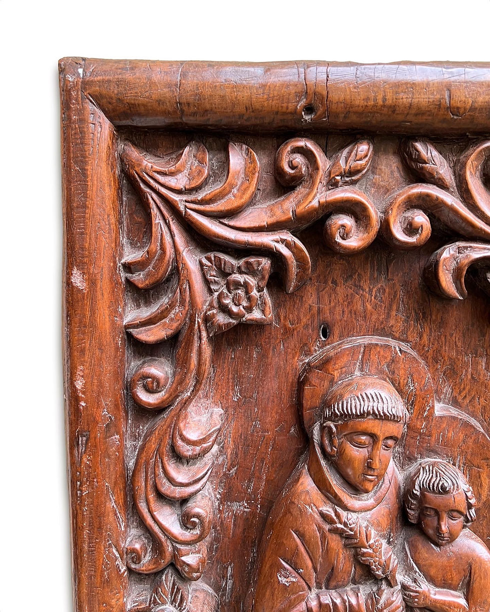 Thumbnail: Hardwood relief with Saint Anthony and the Christ Child. Goa, 18th century.