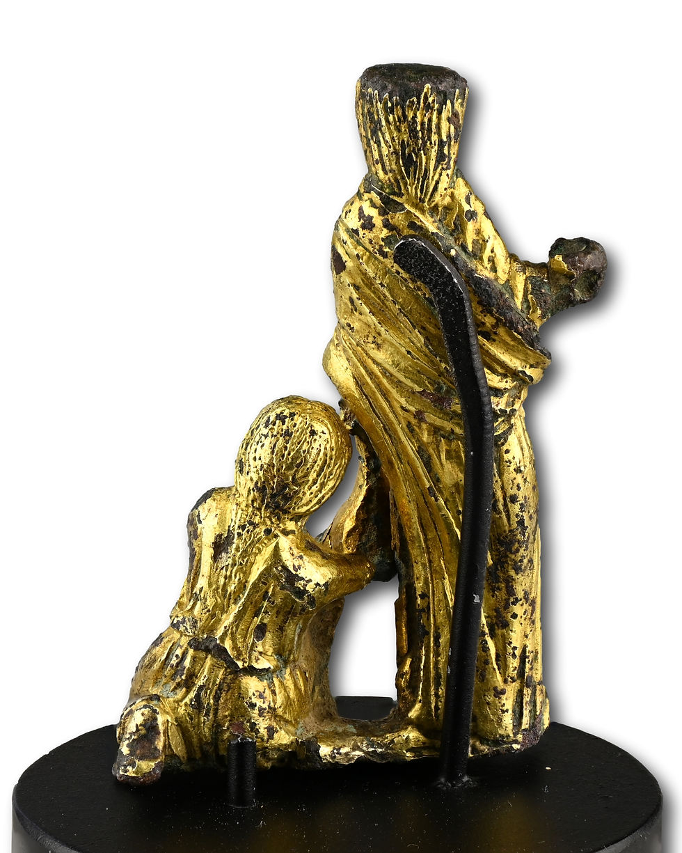 Thumbnail: Gilt-Bronze Group Depicting an Act of Almsgiving. England, early 12th century