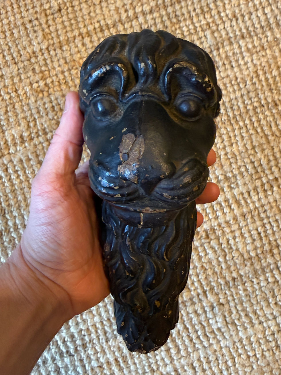 Thumbnail: Carved wood lion mask mount.  English, 18th century.