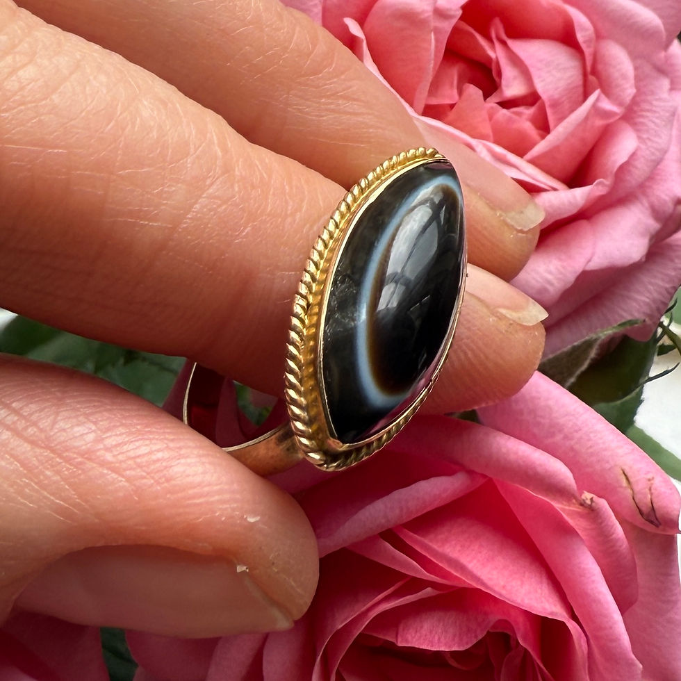 Thumbnail: Archeological revival apotropaic ‘eye’ ring.  English or Italian, 19th century.