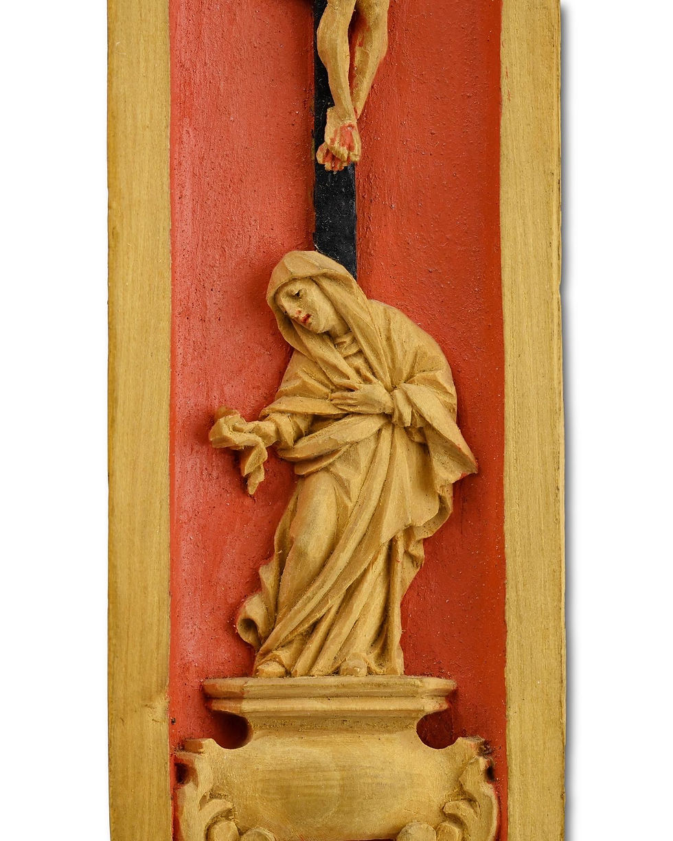 Thumbnail: Pilgrims retable in finely carved boxwood. Germany, Bohemia, early 18th century.