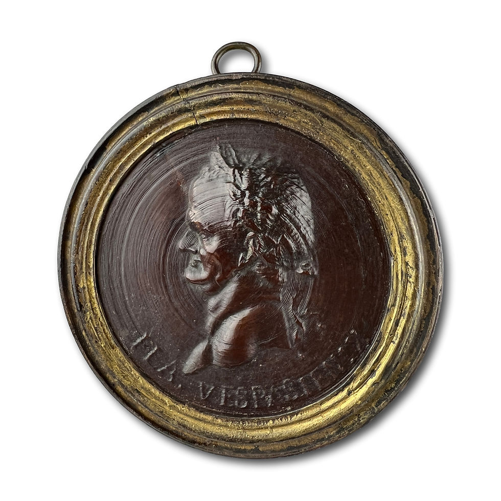 Thumbnail: Boxwood portrait of the Emperor Vespasian. Italian or German, 17 - 18th century.